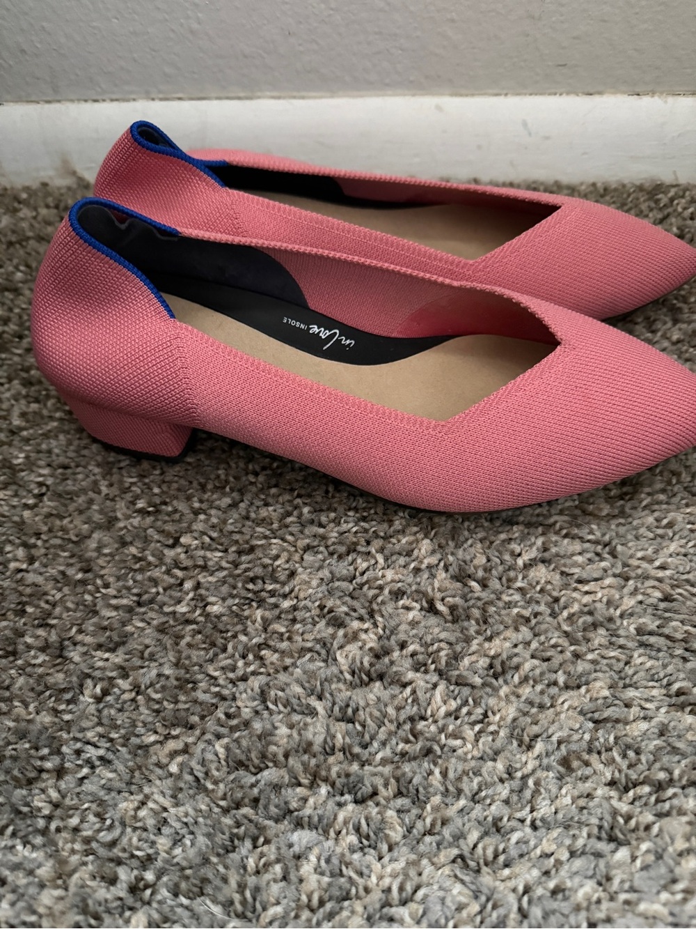 Rothy's The High Point Womens Size 8.5 Tulip Pink Knit Slip On Block Heels